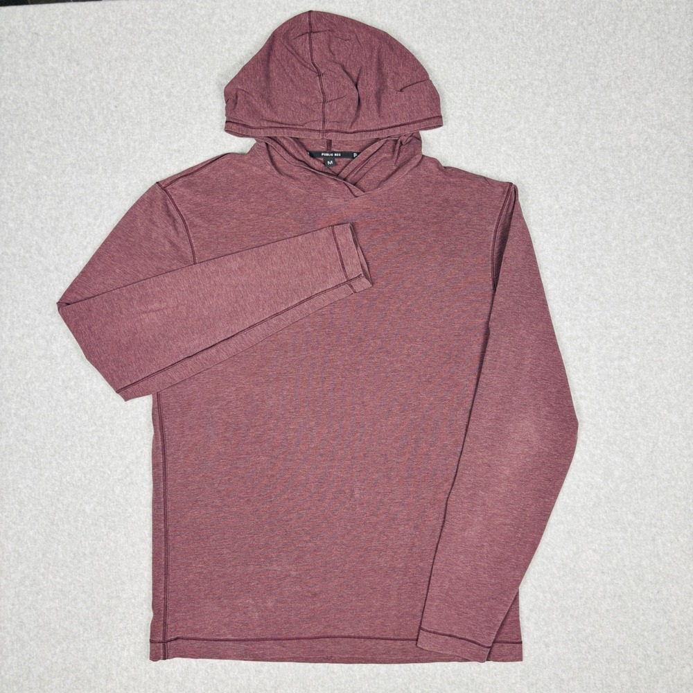 Public Rec Go To Hoodie Sweatshirt Pullover Mens Medium Burgundy Stretch